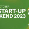 Banner with the words TU Start-up Weekend 2023 and the date 20 to 22 October 2023