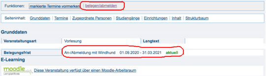 Foto von LSF-Anmeldeportal