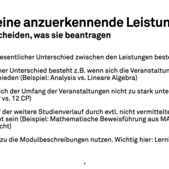 Was ist eine anzuerkennende Leistung?