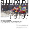 Flyer Alumnifeier 2024. Das Bild zeigt ein Kunstprojekt im Steinbruch Leifringhousen mit der Klasse O1 der Schule an der Höh in Lüdenscheid, 2018.