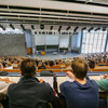 Students sitting in a lecture in the audimax.